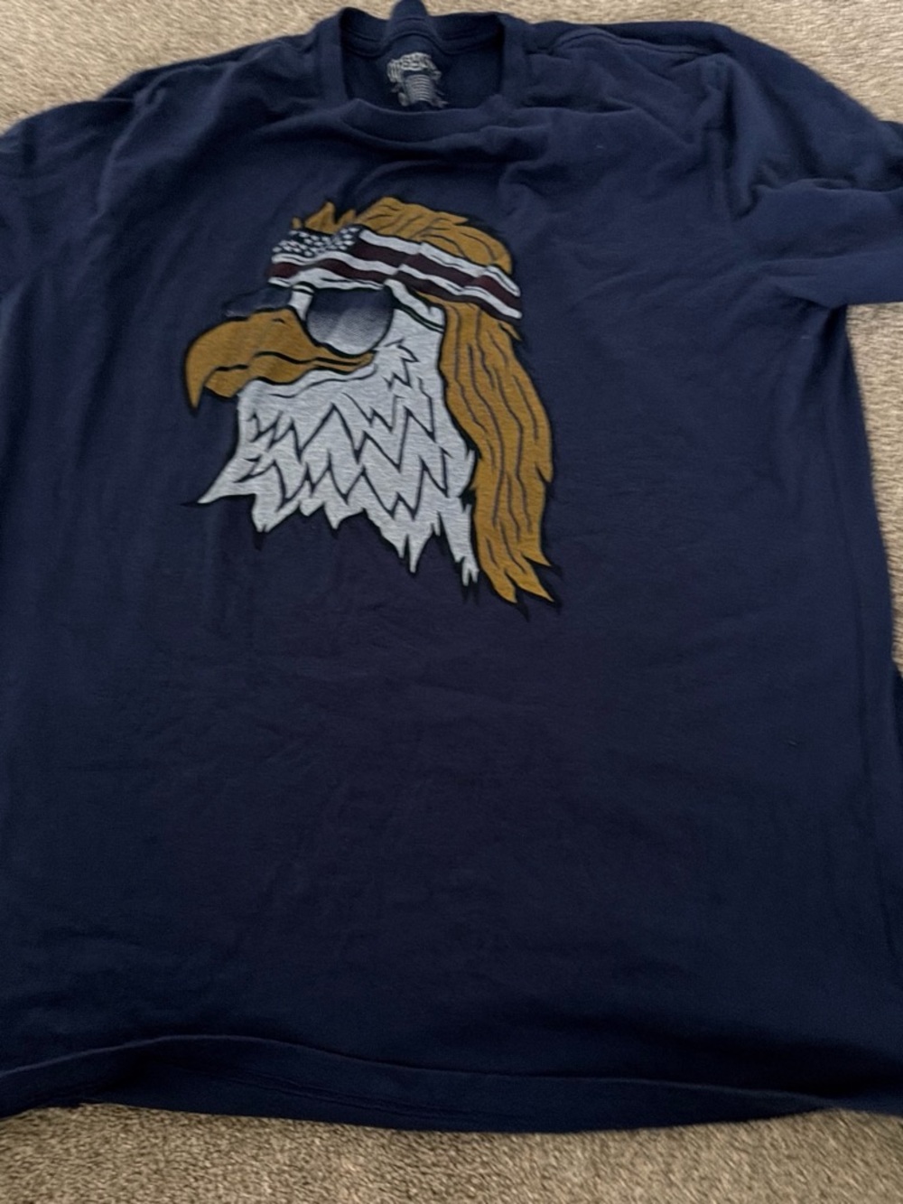 Tipsy Elves Navy Short Sleeve Tee with Eagle Graphic